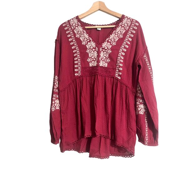 Sundance Nadine Peasant Cross-stitch oversized Blouse XS - Picture 1 of 5